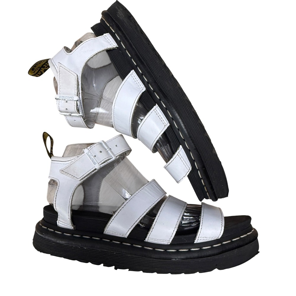 Dr. Martens Blaire White Leather Gladiator Platform Sandals Womens 9 JY004 SK12T - Picture 4 of 8